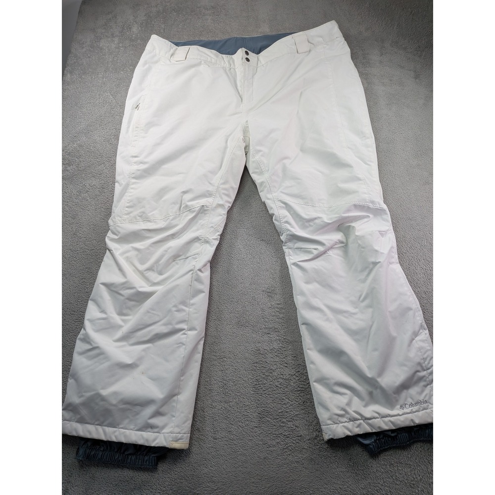 Columbia Womens White Insulated Snow Pants Ski Snowboard Trousers Plus Size 3X